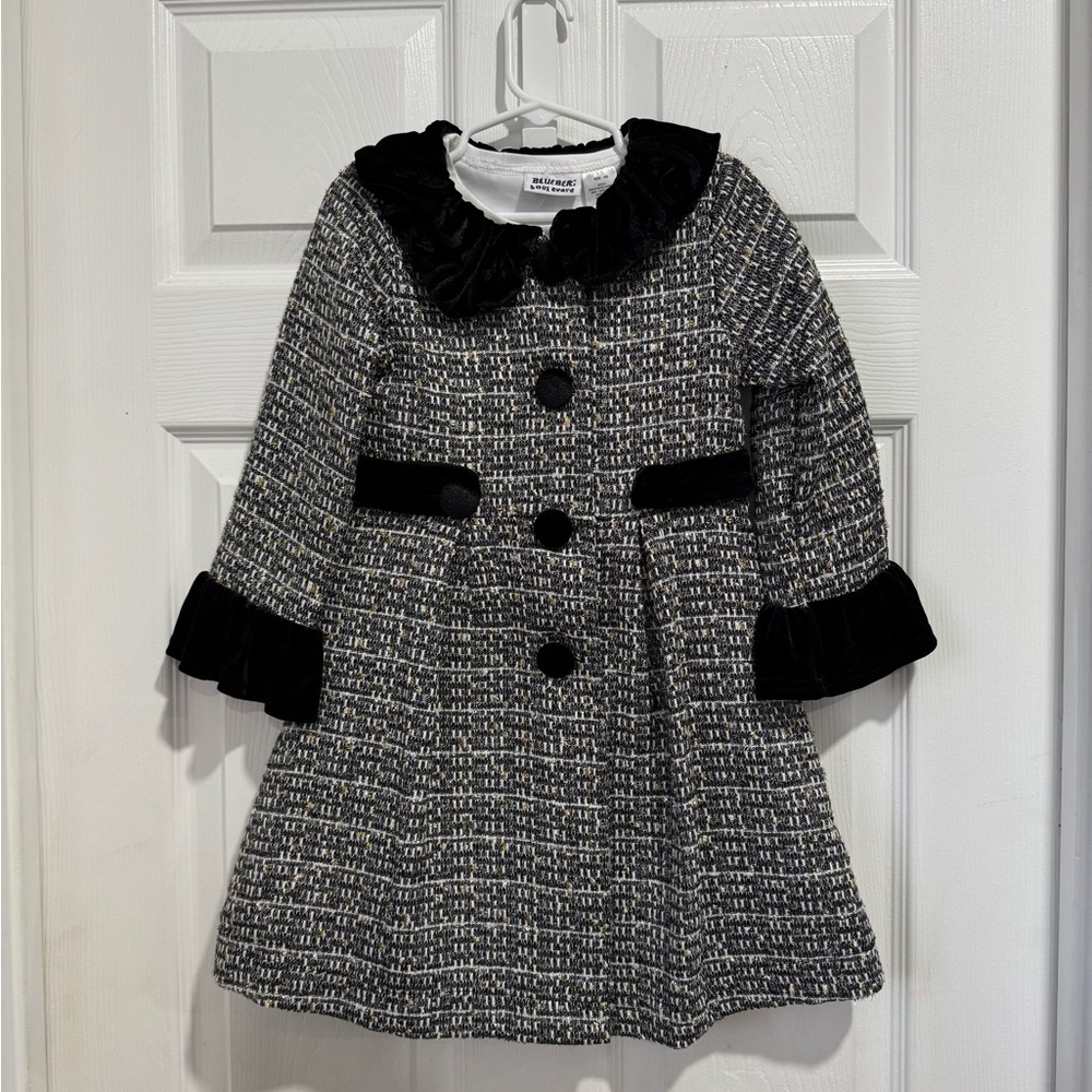 2 piece Blueberi Boulevard Black and White Pea Coat and dress